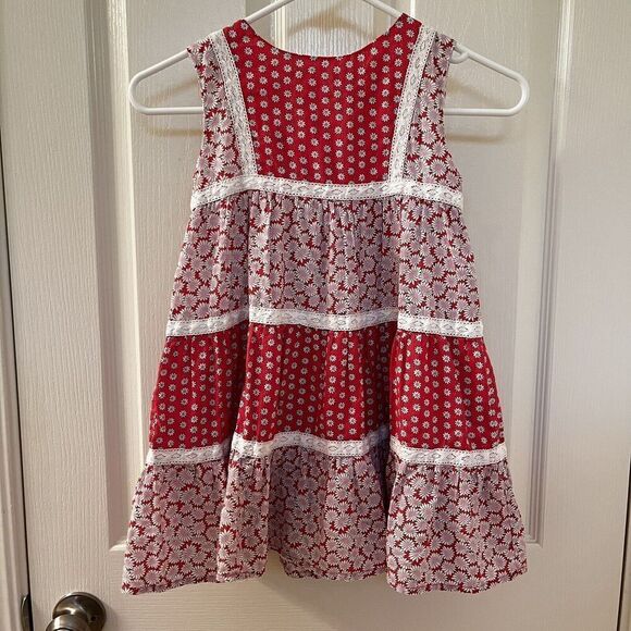 Mini Boden Pink Floaty Hotch Potch Daisy Floral Tiered Dress Girls Size 6-7  yrs - cruiseboatoman.com